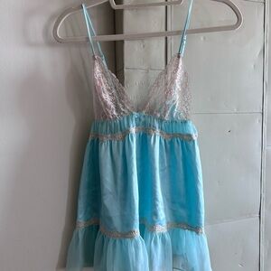 Victoria's Secret Light Blue Lace Chemise